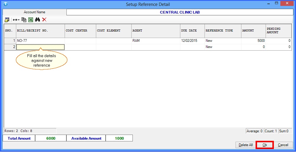 set up reference details